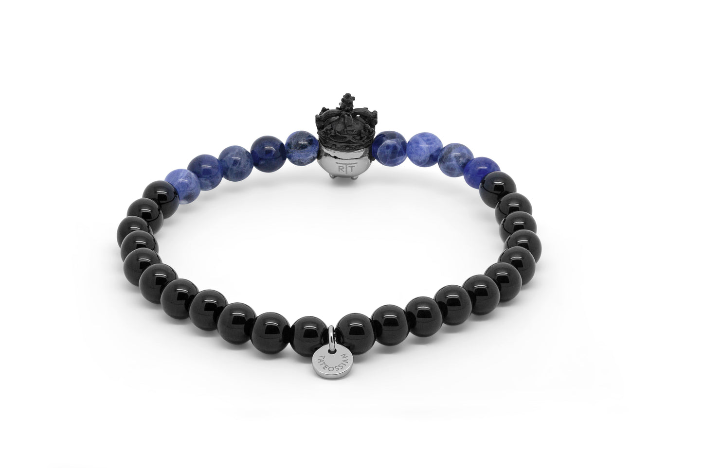 Tateossian King Skull Bracelet with Agate and Sodalite (S Size)