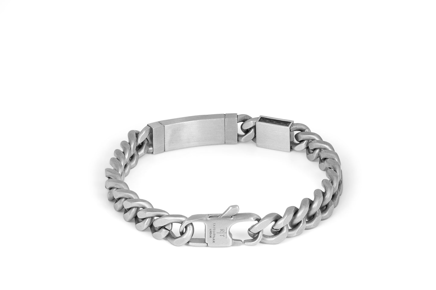 Tateossian Meccanico Carbon Matte Steel Bracelet in Stainless Steel (M Size)