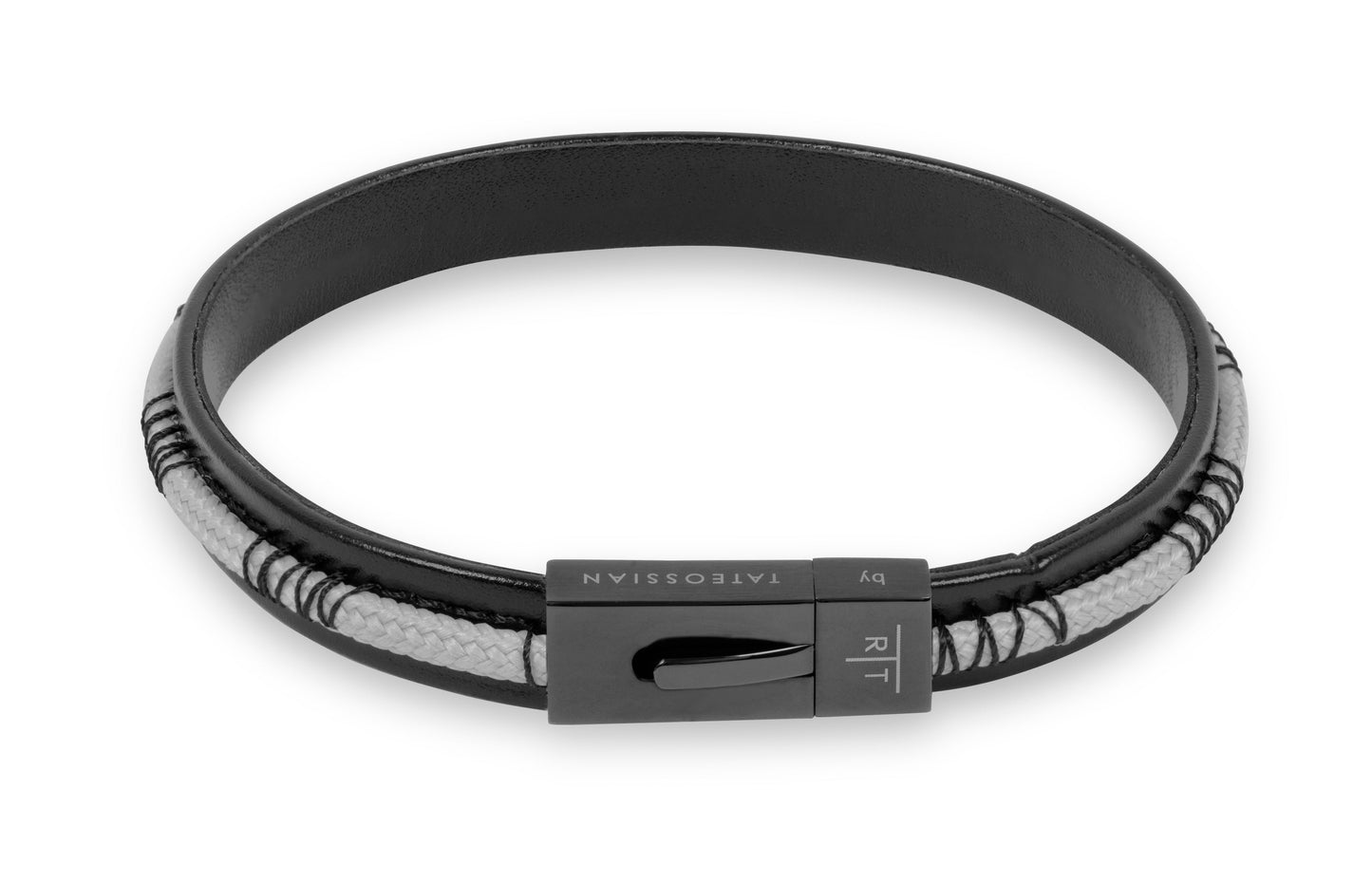 Tateossian Electro bracelet in leather with grey cord (M Size)