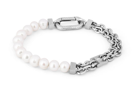 Tateossian Nesso White Pearls Bracelet (M Size)