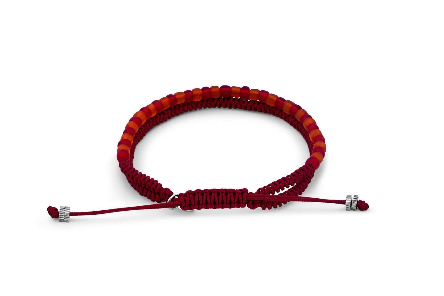 Tateossian Red Stainless Steel Vetro Recycle Monochrome Eco-Friendly Bracelet (XS - S Size)