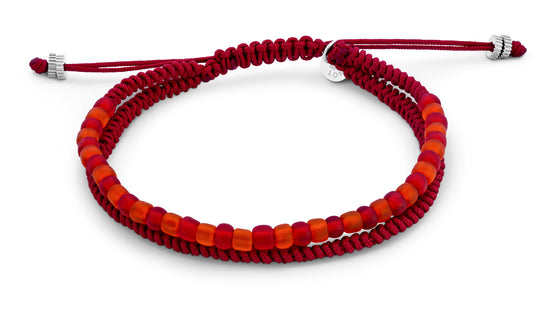 Tateossian Red Stainless Steel Vetro Recycle Monochrome Eco-Friendly Bracelet (XS - S Size)