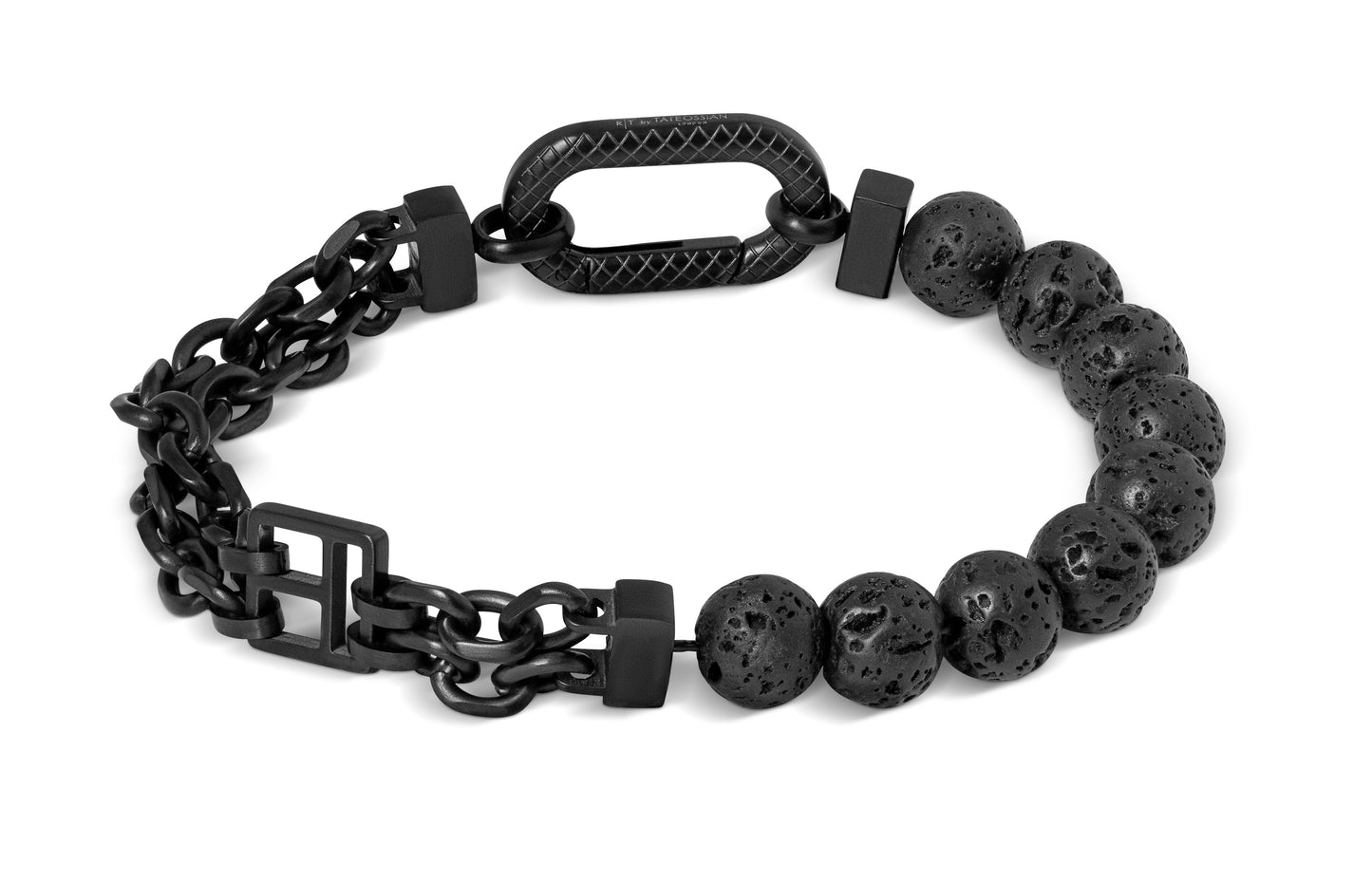 Tateossian Black IP Plated Stainless Steel Catena Isaac Bracelet (S Size)