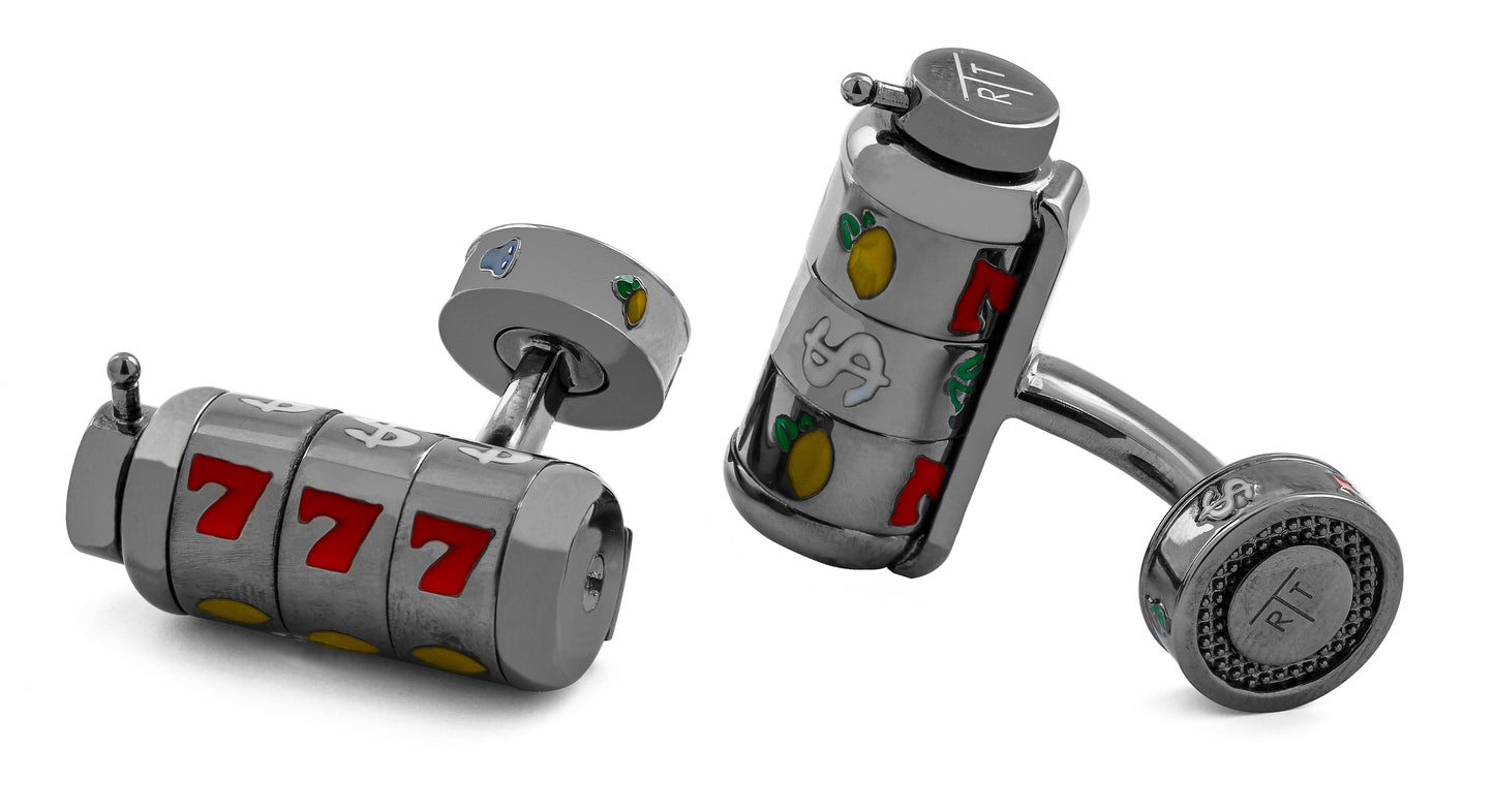 Tateossian Slot Machine Gunmetal Cufflinks