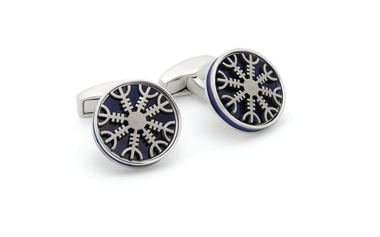 Tateossian Helm of Awe Cufflinks in Sterling Silver