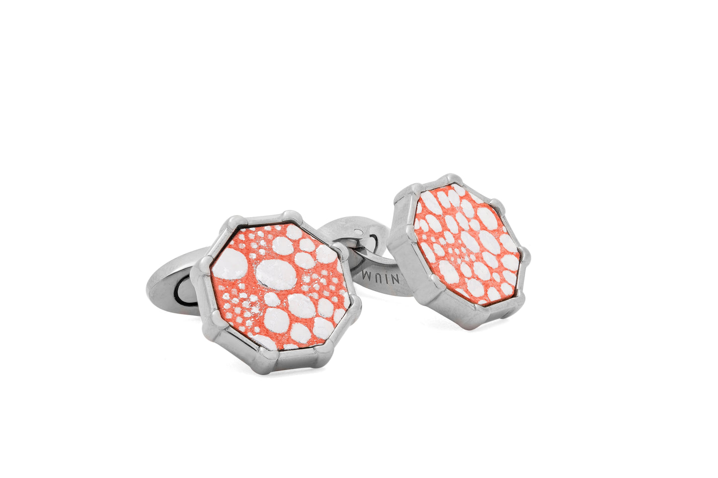 Tateossian Mercury Red Leather Cufflinks In Titanium