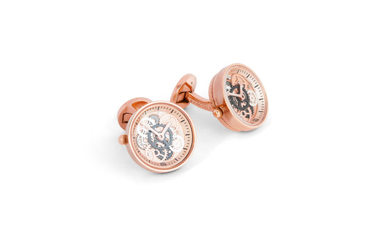 Tateossian Vintage Gear Watch Cufflinks in Rose Gold Colour (Limited Edition of 100 Pairs)