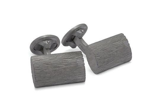 Tateossian Graffiato Silver Cufflinks in Black Rhodium