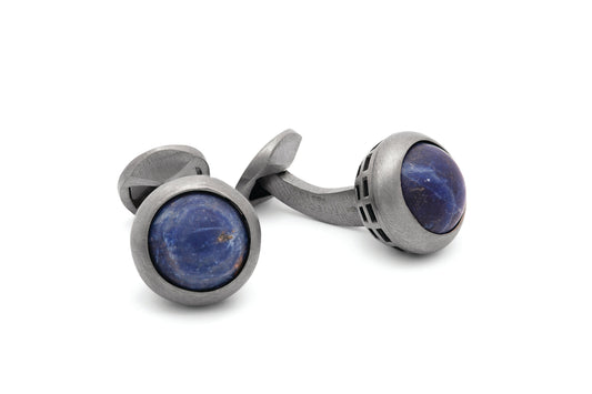 Tateossian Revolve Silver Cufflinks with Lapis