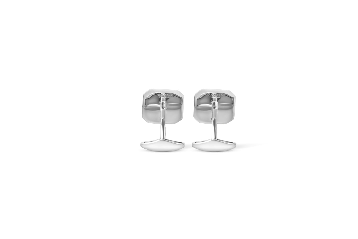 Tateossian Signature Octo Regalia Cufflinks In Rhodium Silver