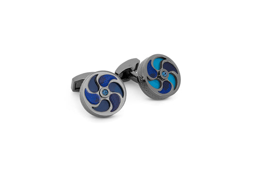 Tateossian Windmill cufflinks with Swarovski