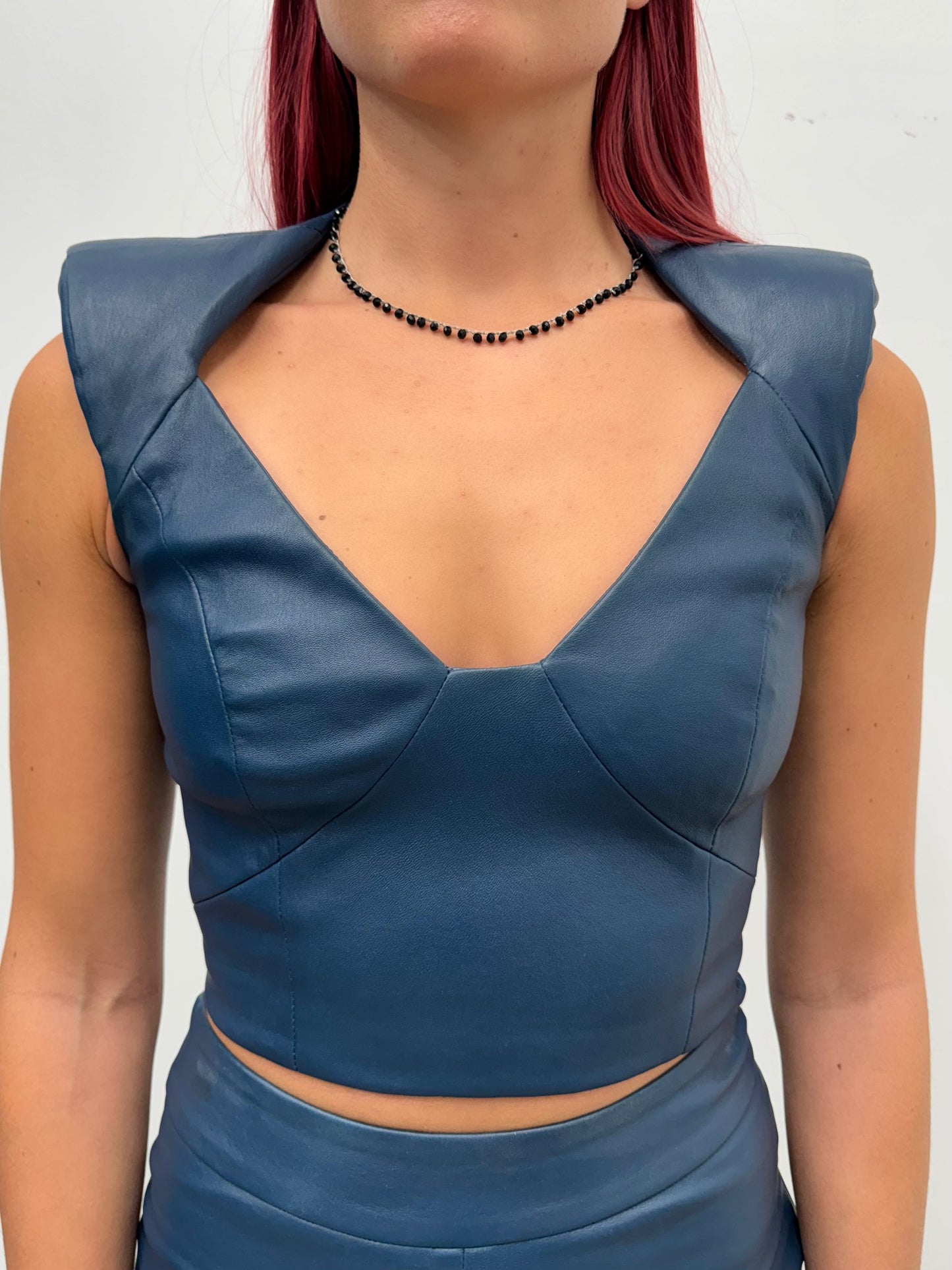 PRITCH - Cutout crop top - Blue - UK8/US4