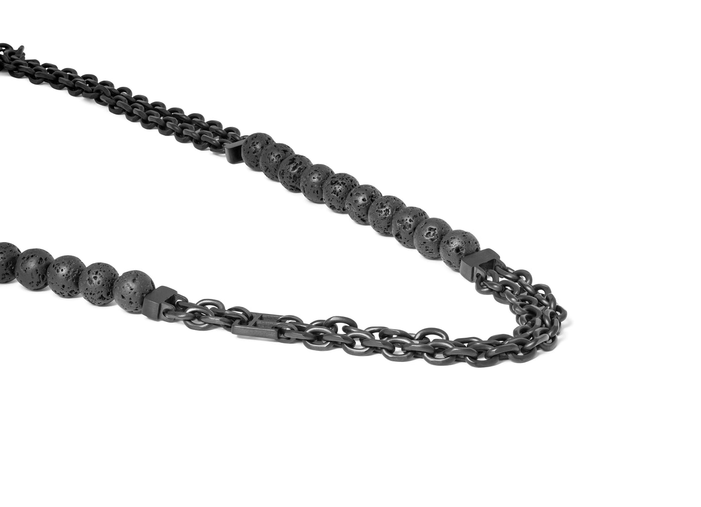 Tateossian IP Black Plated Stainless Steel Catena Isaac Necklace