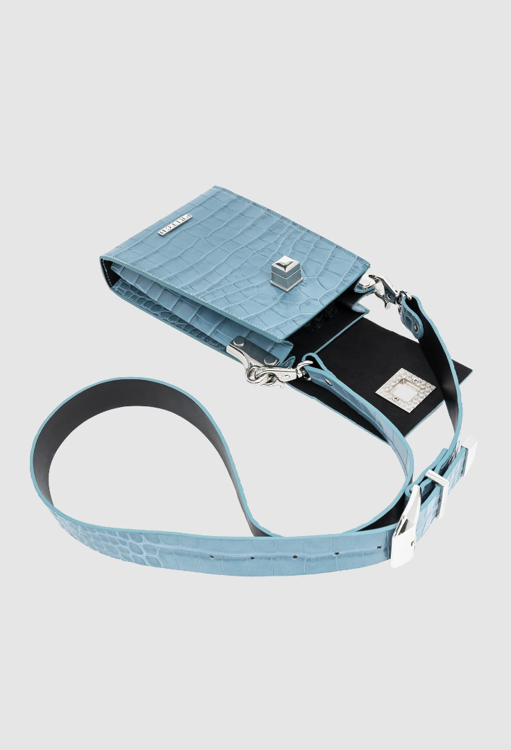 PRITCH - Phone Pouch Garda Blue Croc Embossed